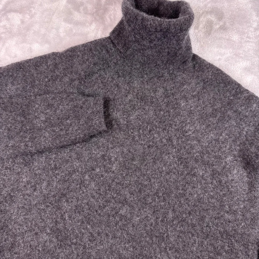 Theory 100% Cashmere Turtleneck Sweater Charcoal Gray Heather Womens Size S P